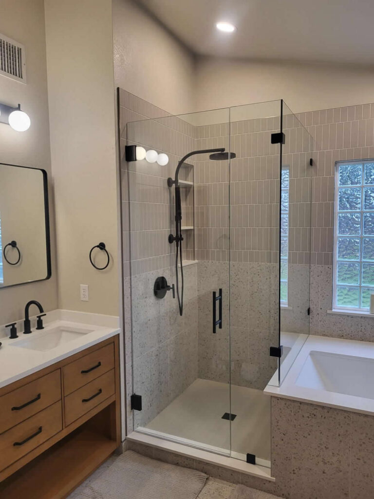 Custom shower remodel-frameless glass