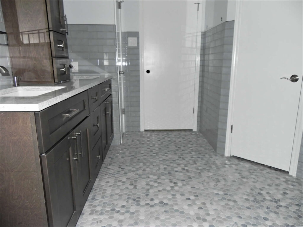 Cabinet install-Floor tile